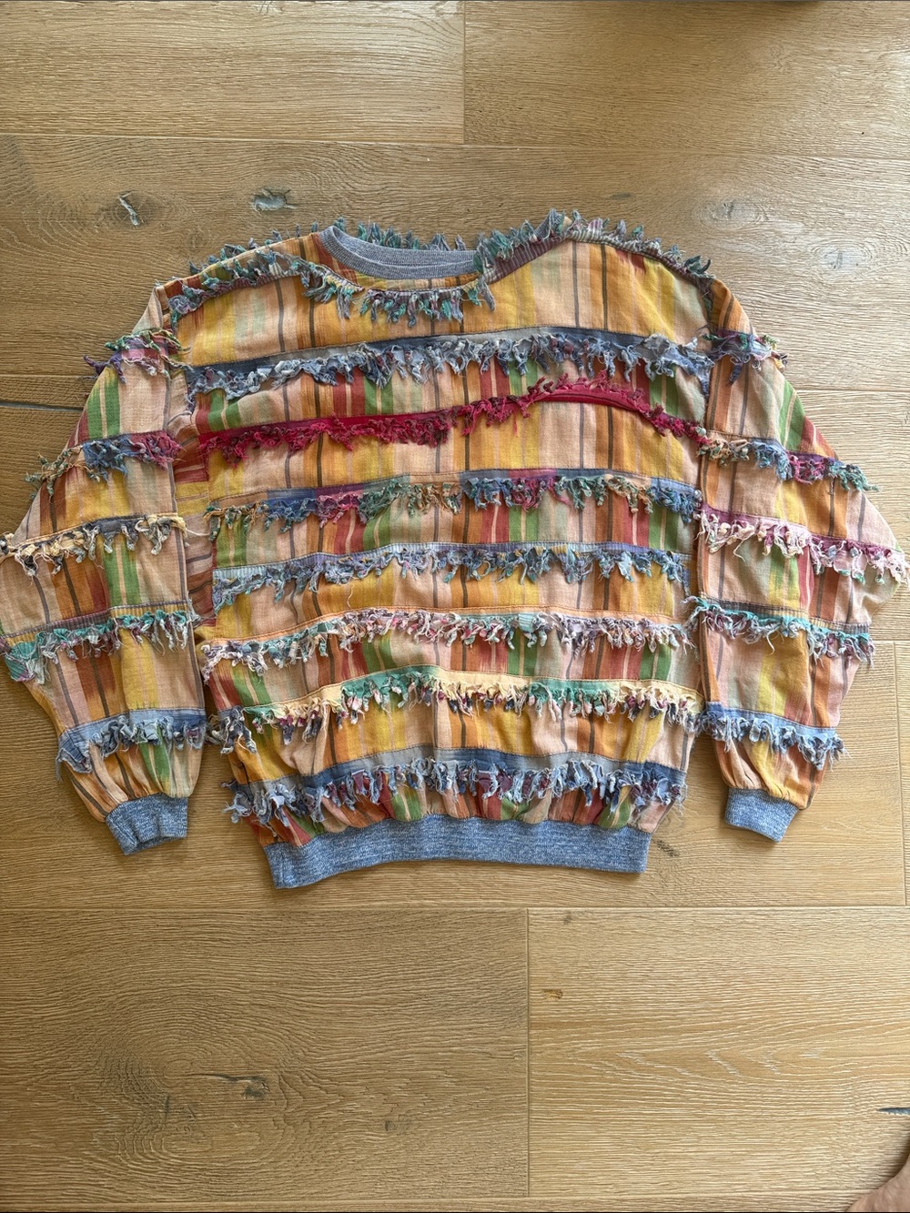 Rare Paula Sweet Muslin Mink “Art to Wear” Top | Multi Color Statement Piece